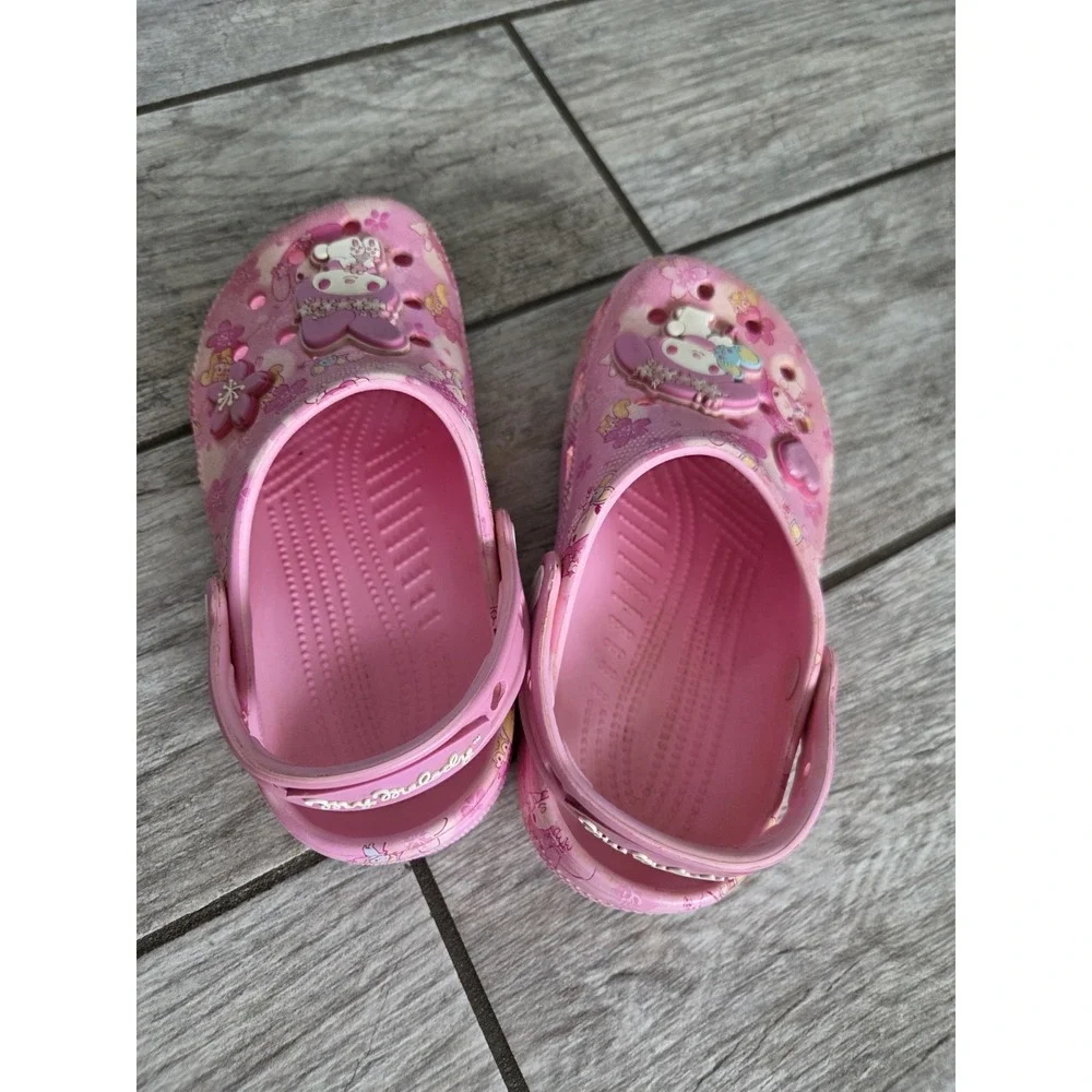 Crocs My Melody Pink Floral Clogs J1 Kids Sanrio Charm Shoes Cute Youth 2025
